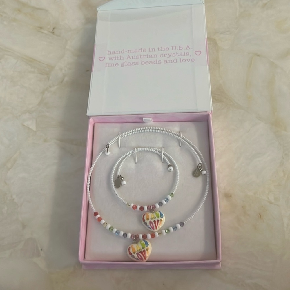 High Intencity Jewelry-Peace/love heart choker and bracelet gift set